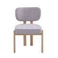 CHAISE BAGUETTE PIED EFFET BOIS SERGE CHENILLE LIGHT GRIS