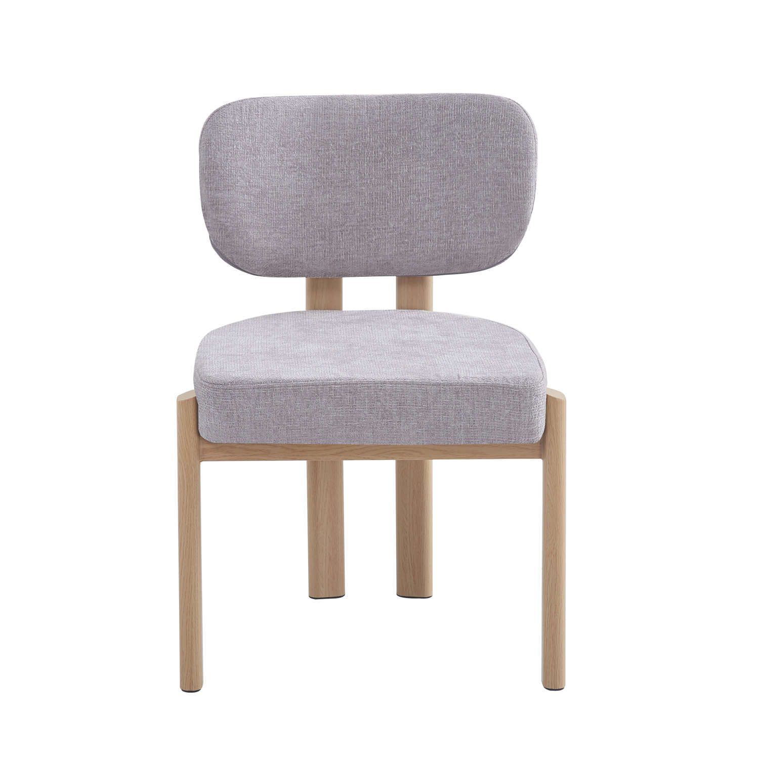 CHAISE BAGUETTE PIED EFFET BOIS SERGE CHENILLE LIGHT GRIS