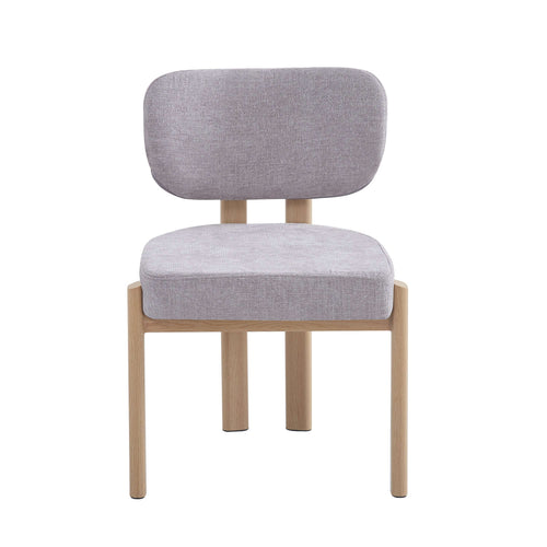 CHAISE BAGUETTE PIED EFFET BOIS SERGE CHENILLE LIGHT GRIS
