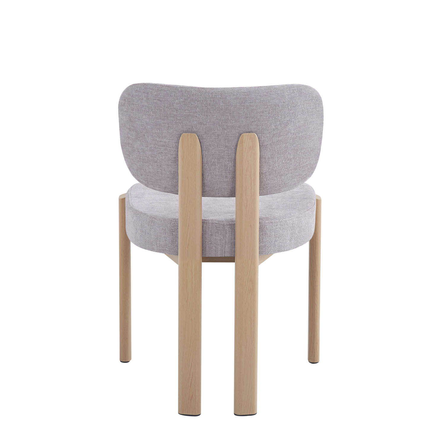 CHAISE BAGUETTE PIED EFFET BOIS SERGE CHENILLE LIGHT GRIS